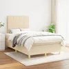 Image de vidaXL Sommier à lattes de lit avec matelas Crème 120x200 cm Tissu