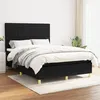 Image de vidaXL Sommier à lattes de lit avec matelas Noir 140x190 cm Tissu