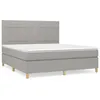 Image de vidaXL Lit Ã  sommier tapissier avec matelas Gris clair 160x200cm Tissu
