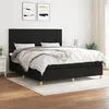 Image de vidaXL Sommier à lattes de lit avec matelas Noir 160x200 cm Tissu
