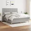 Image de vidaXL Sommier à lattes de lit avec matelas Gris clair 180x200cm Tissu