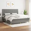 Image de vidaXL Sommier à lattes de lit avec matelas Gris foncé 200x200cm Tissu