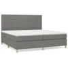 Image de vidaXL Lit Ã  sommier tapissier avec matelas Gris foncÃ© 200x200cm Tissu