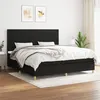 Image de vidaXL Sommier à lattes de lit avec matelas Noir 200x200 cm Tissu