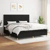 Image de vidaXL Lit Ã  sommier tapissier avec matelas Noir 200x200 cm Tissu