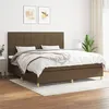 Image de vidaXL Sommier à lattes de lit avec matelas Marron foncé 200x200 cm