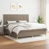 Image de vidaXL Sommier à lattes de lit avec matelas Taupe 200x200 cm Tissu