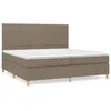 Image de vidaXL Lit Ã  sommier tapissier avec matelas Taupe 200x200 cm Tissu