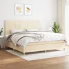 Image de vidaXL Sommier à lattes de lit avec matelas Crème 200x200 cm Tissu