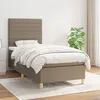 Image de vidaXL Sommier à lattes de lit avec matelas Taupe 80x200 cm Tissu