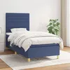 Image de vidaXL Sommier à lattes de lit avec matelas Bleu 80x200 cm Tissu