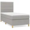 Image de vidaXL Lit Ã  sommier tapissier et matelas Gris clair 90x190 cm Tissu