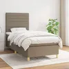 Image de vidaXL Lit Ã  sommier tapissier avec matelas Taupe 90x190 cm Tissu