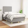 Image de vidaXL Sommier à lattes de lit avec matelas Gris clair 120x200cm Tissu