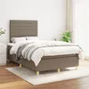 Image de vidaXL Lit Ã  sommier tapissier avec matelas Taupe 120x200 cm Tissu