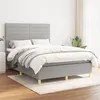 Image de vidaXL Sommier à lattes de lit avec matelas Gris clair 140x190cm Tissu