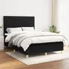 Image de vidaXL Sommier à lattes de lit avec matelas Noir 140x200 cm Tissu