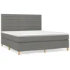 Image de vidaXL Lit Ã  sommier tapissier avec matelas Gris foncÃ© 160x200cm Tissu