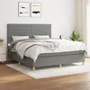 Image de vidaXL Sommier à lattes de lit avec matelas Gris foncé 180x200cm Tissu