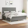 Image de vidaXL Lit Ã  sommier tapissier avec matelas Gris foncÃ© 180x200cm Tissu