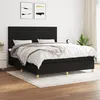 Image de vidaXL Sommier à lattes de lit avec matelas Noir 180x200 cm Tissu