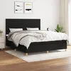 Image de vidaXL Lit Ã  sommier tapissier avec matelas Noir 180x200 cm Tissu