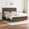 Image de vidaXL Sommier à lattes de lit avec matelas Marron foncé 180x200 cm