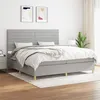 Image de vidaXL Sommier à lattes de lit avec matelas Gris clair 200x200cm Tissu