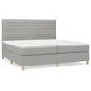 Image de vidaXL Lit Ã  sommier tapissier avec matelas Gris clair 200x200cm Tissu