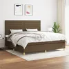 Image de vidaXL Sommier à lattes de lit avec matelas Marron foncé 200x200 cm