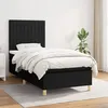 Image de vidaXL Sommier à lattes de lit et matelas Noir 80x200 cm Tissu3142451