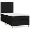 Image de vidaXL Lit Ã  sommier tapissier avec matelas Noir 90x190 cm Tissu