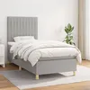 Image de vidaXL Sommier à lattes de lit avec matelas Gris clair 90x200 cm Tissu