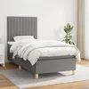 Image de vidaXL Sommier à lattes de lit avec matelas Gris foncé 90x200 cm Tissu3142466