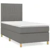 Image de vidaXL Lit Ã  sommier tapissier avec matelas Gris foncÃ© 90x200 cm Tissu