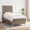 Image de vidaXL Sommier à lattes de lit avec matelas Taupe 100x200 cm Tissu