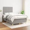 Image de vidaXL Sommier à lattes de lit avec matelas Gris clair 120x200cm Tissu