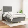 Image de vidaXL Sommier à lattes de lit avec matelas Gris foncé 120x200cm Tissu