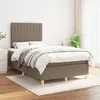 Image de vidaXL Sommier à lattes de lit avec matelas Taupe 120x200 cm Tissu3142485