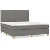 Image de vidaXL Lit Ã  sommier tapissier avec matelas Gris foncÃ© 160x200cm Tissu