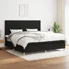 Image de vidaXL Sommier à lattes de lit avec matelas Noir 200x200 cm Tissu