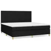 Image de vidaXL Lit Ã  sommier tapissier avec matelas Noir 200x200 cm Tissu