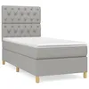 Image de vidaXL Lit Ã  sommier tapissier avec matelas Gris clair 80x200 cm Tissu