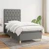 Image de vidaXL Sommier à lattes de lit avec matelas Gris foncé 80x200 cm Tissu