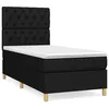 Image de vidaXL Lit Ã  sommier tapissier et matelas Noir 80x200 cm Tissu