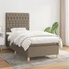 Image de vidaXL Sommier à lattes de lit avec matelas Taupe 90x190 cm Tissu