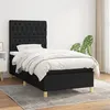 Image de vidaXL Sommier à lattes de lit avec matelas Noir 90x200 cm Tissu
