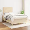 Image de vidaXL Sommier à lattes de lit avec matelas Crème 120x200 cm Tissu