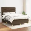 Image de VidaXL Lit Ã  sommier tapissier avec matelas Marron foncÃ© 140x190 cm - ModÃ¨le 3142572