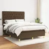 Image de vidaXL Sommier à lattes de lit avec matelas Marron foncé 140x200 cm3142580